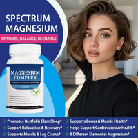 YAOJISZ OEM Magnesium Glycinate Kapsul 120mg Relaksasi Otot Peningkatan Daya Ingat Dukungan Tidur Nyenyak Lembut dan Aman