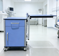 Table de chevet HOCHEY pour patients d'hôpital, avec rangement HPL, pour traitement médical, avec roulettes