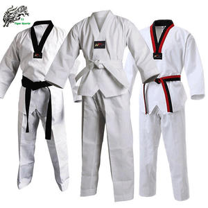 Uniforme de Taekwondo Blanco WTF con Cuello en V y Logotipo Personalizado al por Mayor, Diseño Personalizado Unisex - Product Image 5