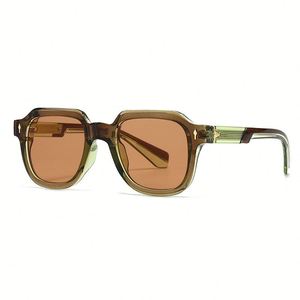 Lunettes de soleil rétro personnalisées 2025 pour hommes et femmes, grandes lunettes carrées, UV400, monture en métal PC, lunettes de soleil polygonales - Product Image 4