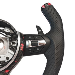 Volante de fibra de carbono con cuero perforado para <span class=keywords><strong>BMW</strong></span> Serie 1 2 3 4 F20 F22 F30 F32 F36 F87 M2 F80 M3 F82 M4 M - Product Image 3
