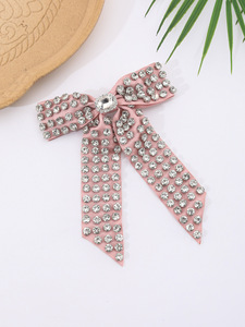 Fashionable Luxury Fabric Spring Hair Clip with Rhinestone <b>Bow</b> Bridal Hair Accessory for Prom and Daily Use - Product Image 6