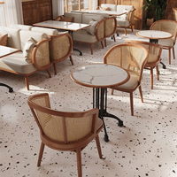 Massief houten restaurantmeubilair, eettafel- en stoelsets, kantine, fastfood, catering, café, koffieshop, booth, bankzittingen, stoel, tafel