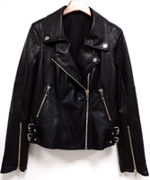Hot Verkoper Fashion Zwarte Lente & Herfst Rits Cool Girl Biker Vegan Lederen Jas Voor Vrouwen