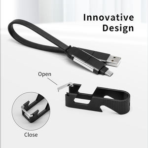 Meerdere Sleutelhanger En Flesopener Met 4 In 1 Oplaaddatakabel, Universele Telefoonband Met Mobiele Telefoonstandaard - Product Image 4