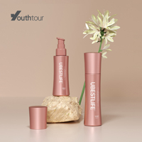 Emballage cosmétique de luxe 50/60/80/100/120/150ml bouteille de lotion en plastique rose avec pompe de pulvérisation de brouillard corporel pour l'emballage de soins de la peau