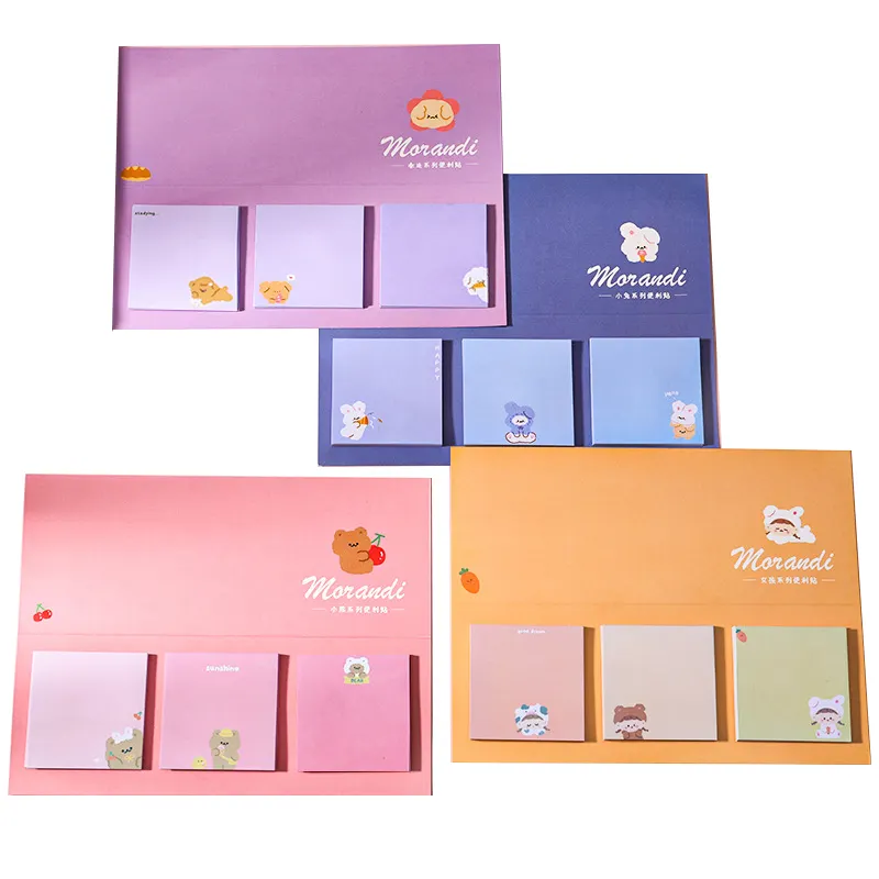 60 pz/pacco Del Fumetto di Kawaii Mini Nota Appiccicosa Schede Sveglio Fold Note Notebook Etichetta Adesiva di Scuola Forniture Per Ufficio di Cancelleria