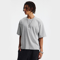T-shirt streetwear uni de haute qualité, 100% coton, épais, coupe oversize, logo personnalisé, coupe courte et carrée pour hommes