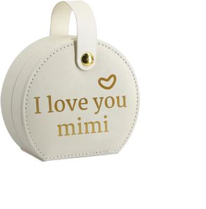 Wholesale Custom Logo PU Leather Jewelry Box Portable Round Double Layer <b>Travel</b> Jewelry Organizer <b>Case</b> with Handle - Product Image 1
