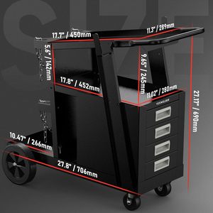 Carrito de Soldadura Yeswelder con 4 Cajones, Ranuras para Cilindros Dobles, Estructura de Acero, Gran Capacidad de Almacenamiento para Uso en Taller - Product Image 2