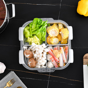 Panier de rangement transparent pour légumes de cuisine, en PET/PP, avec compartiments, compatible lave-vaisselle, pour fruits et légumes - Product Image 4