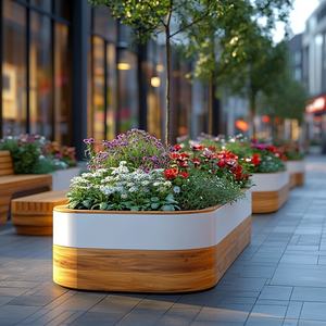 Pots <span class=keywords><strong>de</strong></span> fleurs et jardinières personnalisés en <span class=keywords><strong>fibre</strong></span> <span class=keywords><strong>de</strong></span> <span class=keywords><strong>verre</strong></span> pour intérieur et extérieur, modèle <span class=keywords><strong>XXL</strong></span> pour fleurs artificielles en <span class=keywords><strong>pot</strong></span>, usage commercial - Product Image 1