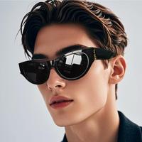 Lunettes de Soleil Ovales en Écaille de Tortue Sur Mesure de Haute Qualité, Lunettes de Soleil Elliptiques en Acétate Biodégradable Effet Œil de Chat LSM945