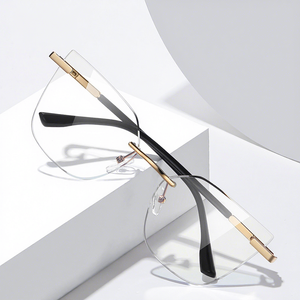 Nuevas <span class=keywords><strong>Gafas</strong></span> Anti Luz Azul sin Marco para <span class=keywords><strong>Mujer</strong></span> con Lentes <span class=keywords><strong>de</strong></span> PC para Rostro Redondo, Compatibles con Lentes Graduadas para Miopía, Modelo 9760 - Product Image 2