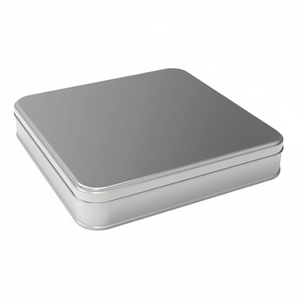 Kontensan L445 Square Tin Can Cookie Baklava Container 215x215x38 mm 2 Lt - Product Image 2