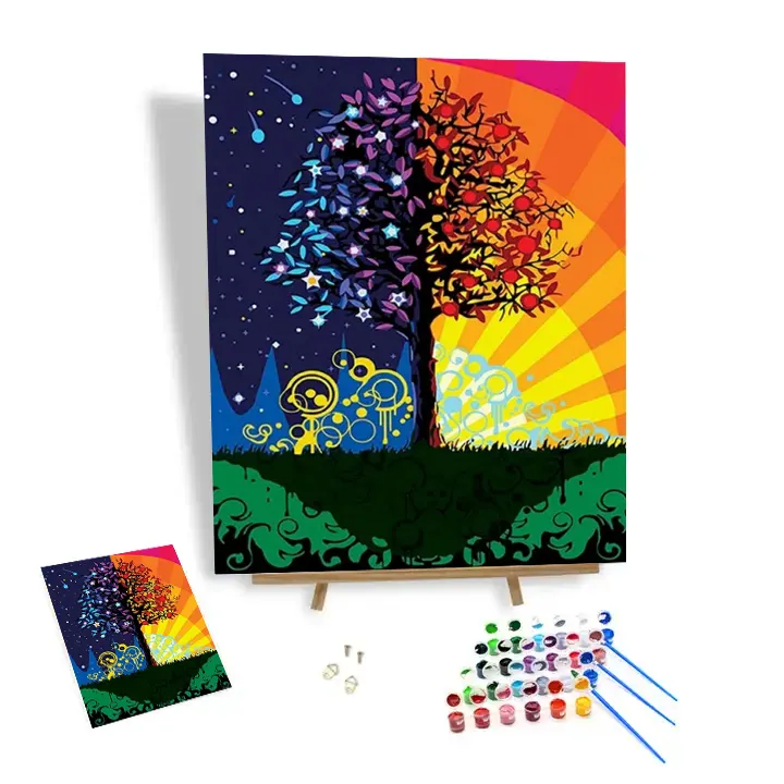 Populair Diy Schilderij Op Nummer Voor Volwassenen Droomboom | | Verf Op Nummer Kits 24 Kleuren Huisdecor Perfect Cadeau Voor Vrienden