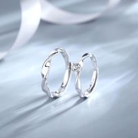 Bagues de mariage et de fiançailles Mobius en argent sterling 925 plaqué rhodium, pour femmes et hommes, polyvalentes, cadeau de fête pour la Saint-Valentin