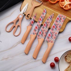 Ensemble de couteaux 6 pièces en acier inoxydable avec impression couleur, pour la cuisine domestique et la préparation alimentaire - Product Image 4