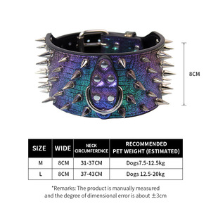 Rarlon Pet Anti Bite Rivet Tachonado Collar de cuello de perro 8cm Collar de perro grande <span class=keywords><strong>con</strong></span> pinchos - Product Image 5