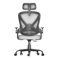 Chaise de bureau ergonomique exécutive à dossier haut avec soutien lombaire, accoudoirs réglables en maille blanche, pour bureau à domicile et salle de réunion