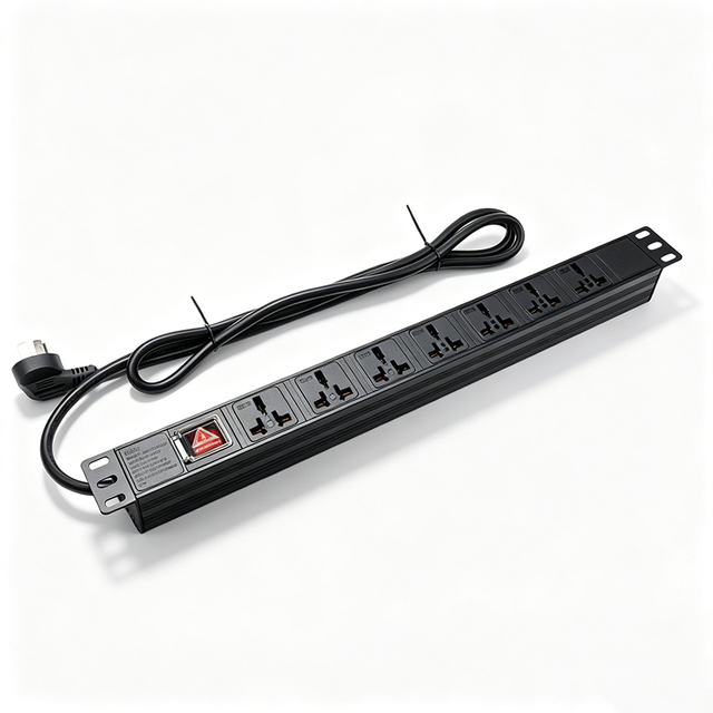 19 Inch Rack Mount PDU 6 Outlet 10A 16A Universal Socket Power Strip with Surge Protection OEM Customized for Network Cabinet