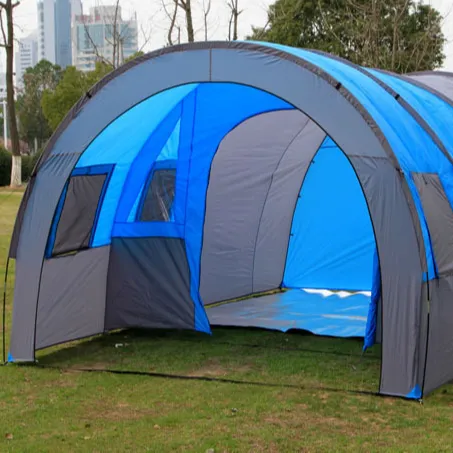 Outdoor Camping 1 Bedroom   2 Living Room tent Waterproof Extra Large Space 8-12 Persons Portable Family tunnel camping tent