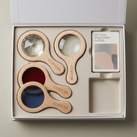 Lunettes optiques multifonctionnelles en bois OEM personnalisées avec filtre de couleur, prisme, loupe et lumière pour l'exploration scientifique – Jouet éducatif