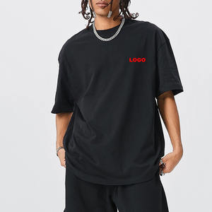 T-shirts surdimensionnés pour hommes T-shirt unisexe en coton à col ras du cou épais et à manches courtes coupe ample T-shirts classiques et doux - Product Image 1