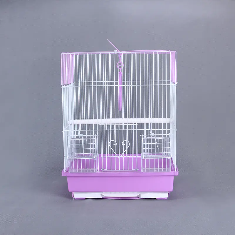 Simples portátil pequeno design de moda rosa canário gaiola de pássaro para venda