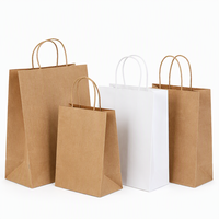 Sacs en papier personnalisés en gros, sacs de transport alimentaire simples et bon marché, sacs en papier kraft brun et blanc avec votre propre logo