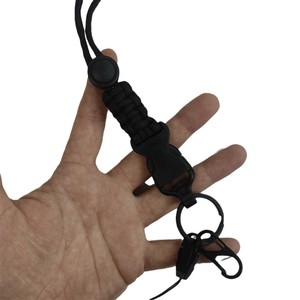 New handmade woven <b>ID</b> card cord, detachable multi-functional name tag/<b>ID</b> card <b>holder</b>/card <b>holder</b>, creative neck lanyard, black, - Product Image 1