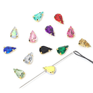 พลอยเทียมอะคริลิคทรงหยดน้ำพร้อมกรงเล็บสีทองแบบเรียบคริสตัลใสเย็บติดพลอยเทียมสำหรับคลิปผมเครื่องประดับเสื้อผ้า - Product Image 6