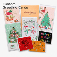 Tarjetas de Felicitación Navideñas 3D Pop-up con Logotipo Personalizado, Impresas en Offset, con Sobre, para Regalos Empresariales, Venta al Por Mayor