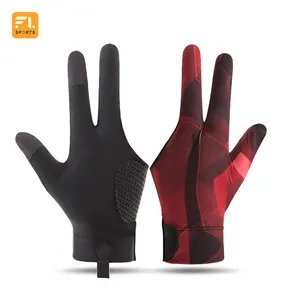 Guantes de billar de 3 dedos transpirables duraderos OEM guantes de taco de billar de mano izquierda o derecha
