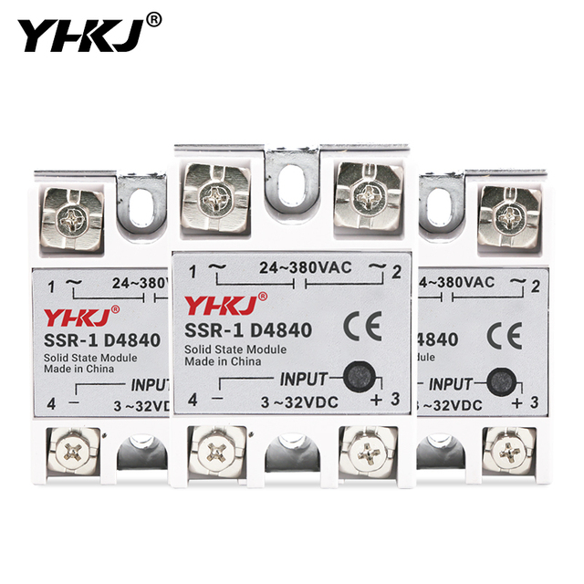 White Shell Single Phase SSR -10AA/25AA/40AA AC Control AC SSR Solid State Relay 24~380VAC to 80~250VAC