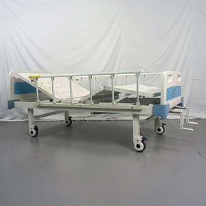 Lit d'hôpital manuel à double manivelle Lit d'allaitement bon marché en métal ABS pour les patients de la clinique hospitalière - Product Image 4