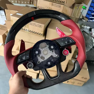 Volante de fibra de carbono LED perforado de alta calidad para <span class=keywords><strong>Audi</strong></span> A3 A4 A5 A6L C6 C7 C8 4F A7 A8 Q3 <span class=keywords><strong>Q4</strong></span> Q5 Q5 Q7 Q8 TT B9 - Product Image 1