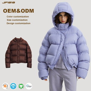 Doudoune d'hiver en duvet imperméable pour femmes personnalisées avec fourrure décorée d'une grande écharpe Doublure en polyester Russie <span class=keywords><strong>Canada</strong></span> Australie - Product Image 1