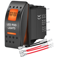 Interrupteur à bascule pour feux LED, 5 broches, 2 positions ON-OFF, double pôle, pour automobile 12V, étanche