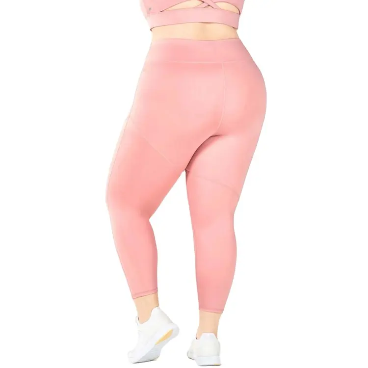 Leggings de yoga grande taille pour femme, pantalon de sport à compression blanche, longueur cheville, solide, collection 7/8