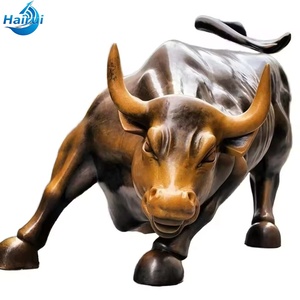 Lebensgrobe Estatua de Toro de Cobre y Latón, Escultura de Metal para Exteriores, Escultura de Toro de Wall Street, Estatua de Toro de Bronce Madchen, <span class=keywords><strong>Chicago</strong></span> - Product Image 1