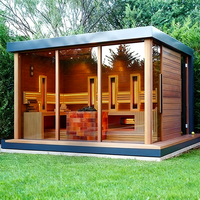 Sauna extérieur de luxe pour villa, chauffage électrique 240V, cabine de spa à vapeur sèche pour projets résidentiels haut de gamme