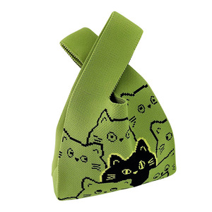 Bolso de mano de lana tejido a mano informal y versátil para mujer 2026ins, bolso tipo cubo de poliéster, bolso de compras de regalo explosivo - Product Image 3