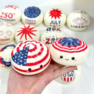 Édition limitée 250e anniversaire : Jouet sensoriel anti-stress en plastique souple à rebond lent, en forme de dumplings à thème USA, pour enfants - Product Image 1
