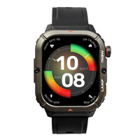 Montre connectée AGM Watch W3 carrée, étanche IP68, écran OLED 1,95 pouces, batterie 500 mAh, lampe torche LED, appels Bluetooth, sport, Android, unisexe, mode, boussole