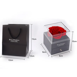 Collar con forma de rosa para mujer, caja de joyería acrílica, regalo de San Valentín - Product Image 6