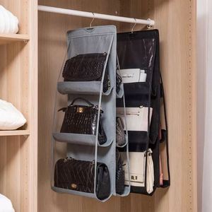 Organisateur de sacs à main suspendu en non-tissé épais, 6 poches, double face, gain de place, multifonctionnel, directement de l'usine - Product Image 6