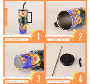 2025 công suất lớn bán buôn 40 oz tùy chỉnh thép không gỉ cách nhiệt 3.0 40 oz phiêu lưu Tumblers với rơm và xử lý - Product Image 5