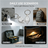 Mini lampe torche LED d'urgence à clipser sur clé, lampe de secours portable avec anneau, multifonctionnelle pour la maison, la voiture, la survie en extérieur