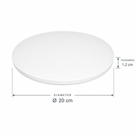 Plateau rond blanc pour gâteau 20cm 30cm, support épais et robuste pour pâtisserie, anniversaire, mariage, présentation de gâteaux